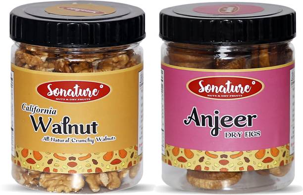 Sonature Super Value Pack Best Quality Combo Pack Of Figs ( Anjeer), Walnuts Without Shell Figs, Walnuts