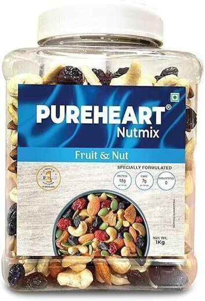 PUREHEART Dry Fruits, Salted Mix Nuts (Cashews, Almonds, Raisins, Cranberries) Cashews, Almonds, Bilberries, Cranberries, Raisins, Pistachios