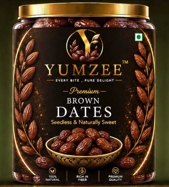 Yumzee Premium Natural Brown Dates 500g | Khajur, Khajoor | Dry Fruits | Healthy Snacks Dates