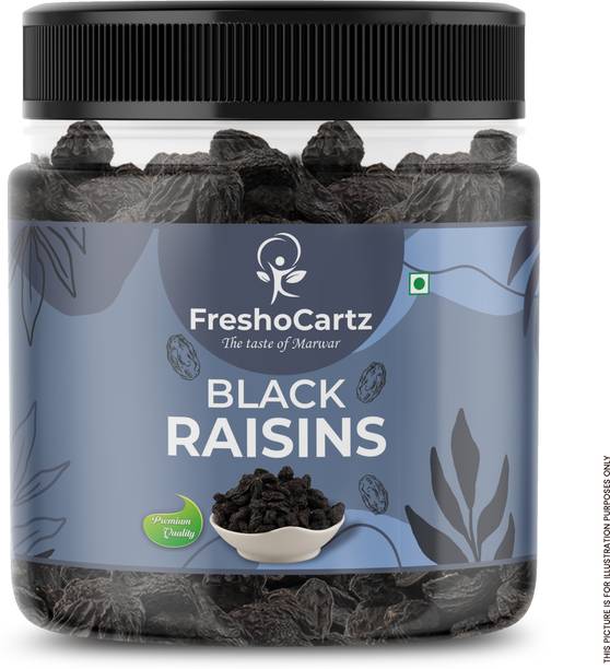FreshoCartz Afghani Black Raisins | Kali Dakh | Kali Kishmish | Kismis | Daakh |Dried Grapes Raisins