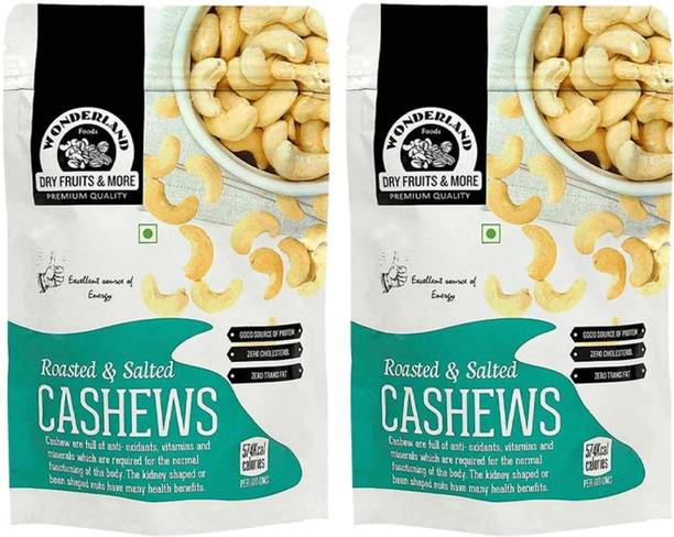 WONDERLAND Foods Roasted & Salted Cashews, 400g Pack of 2(200g Each) Cashews
