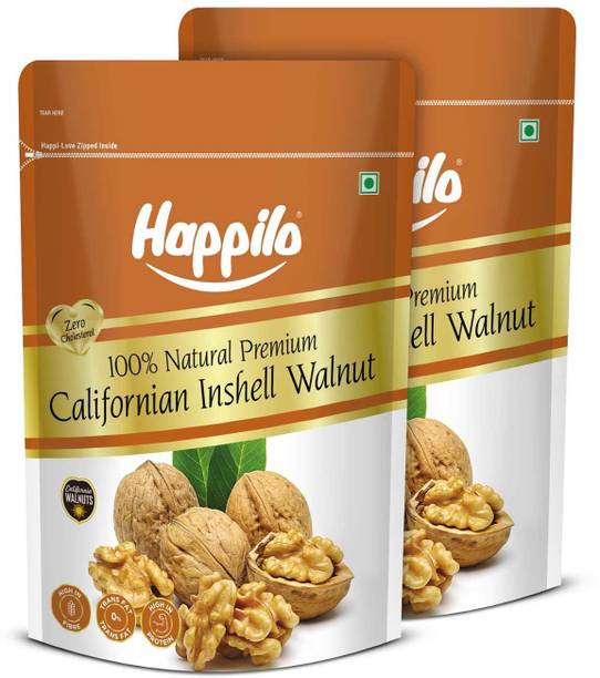 हैप्पिलो नेचुरल प्रीमियम कैलिफोर्नियन इनशेल अखरोट थैली