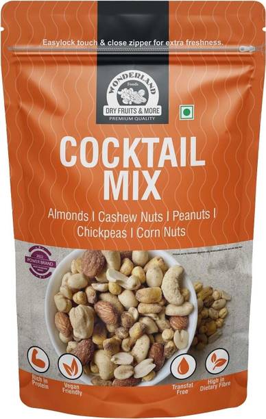 WONDERLAND Foods Cocktail Mix - California Almond, Cashew, Peanuts, Chickpeas And Corn Nuts Assorted Nuts