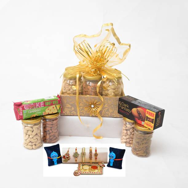 Glossary RAKHI DRY FRUIT &NUT AND CHOCOLATE GIFT HAMPER/BASKET/BOX/PACK 500GM Almonds, Cashews, Pistachios, Raisins