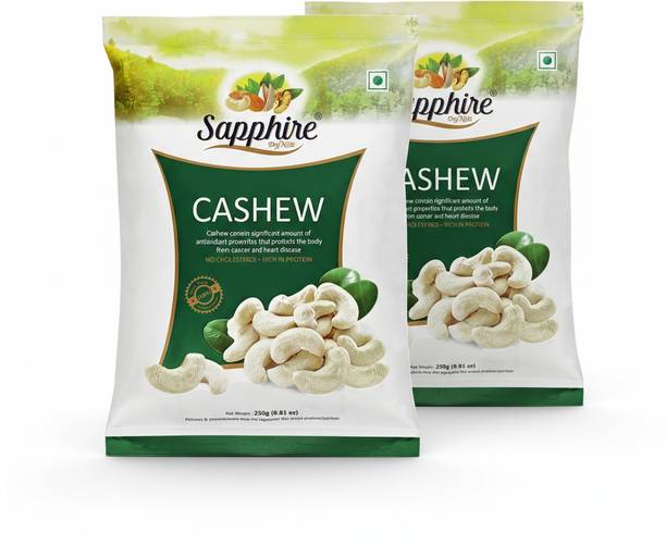 Sapphire Regular Raw Cashews 250g Pack of 2 Cashews