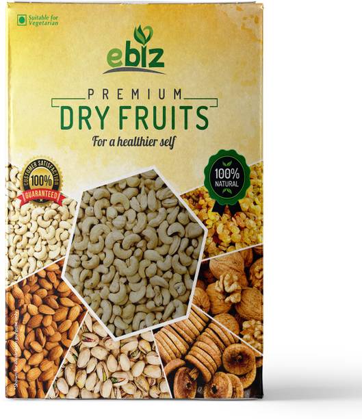 eBiz Whole Kaju 500g | W320 Grade | Fresh & Crunchy | Box Packed | Healthy Snack Cashews