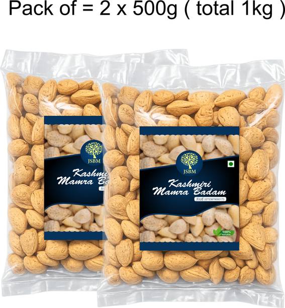 JSBM Kashmiri Mamra Badam Pack of 1kg (2x500g) Almonds