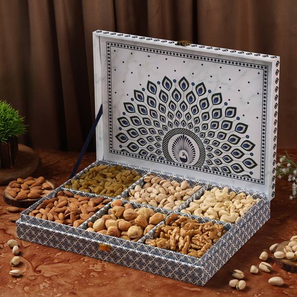 Riwaz Mor pankh Design Premium Gift Hamper Box Pack of 6 | Perfect Gift For Diwali