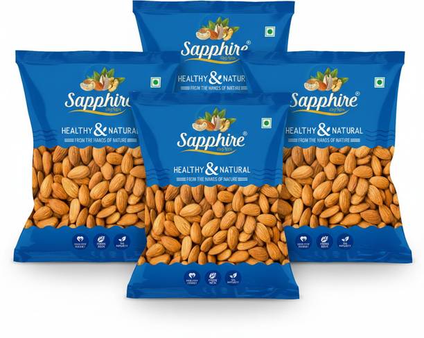 Sapphire Regular Raw California Almonds 500g Pack of 4 Almonds