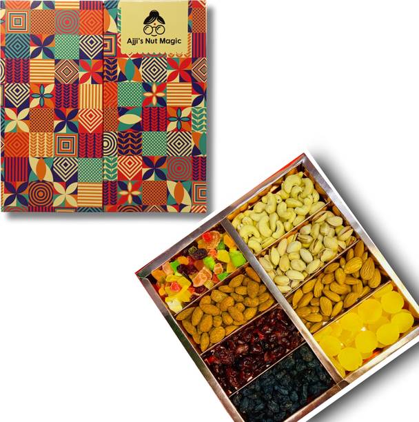 Ajjis nut magic Diwali Dry Fruit Gift Box (500g) | Gift Hamper for all Occasions -Combo 2 Assorted Seeds & Nuts