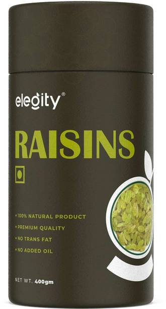 Elegity Seedless Raisins -Papertube Kishmish (400 gm)| Dried Grapes Raisins