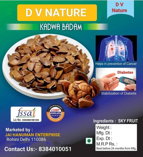 DV Nature Diabetes Almond | Sugar Badam | Kingfruit | Miracle Fruit Kadwa Badam Almonds