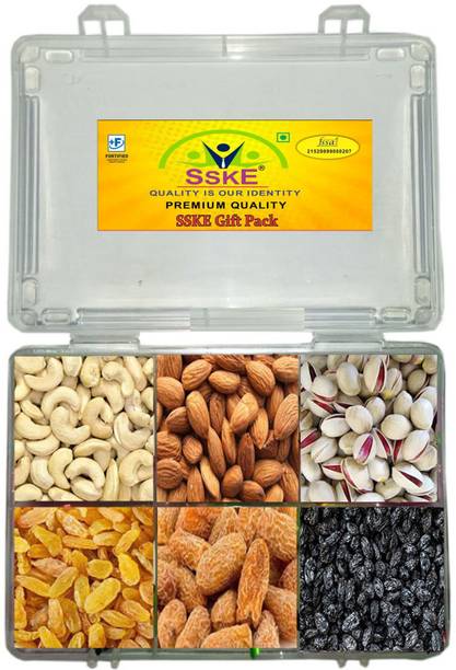 SSKE Gift Pack 300 g (Cashew/Almond/Pista/Black Raisins/Yellow Raisins/Yellow Dates)