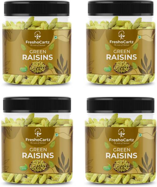 FreshoCartz Premium Green Raisins | Dakh | Kishmish | Kismis | Daakh | Dakha | Dried Grapes Raisins
