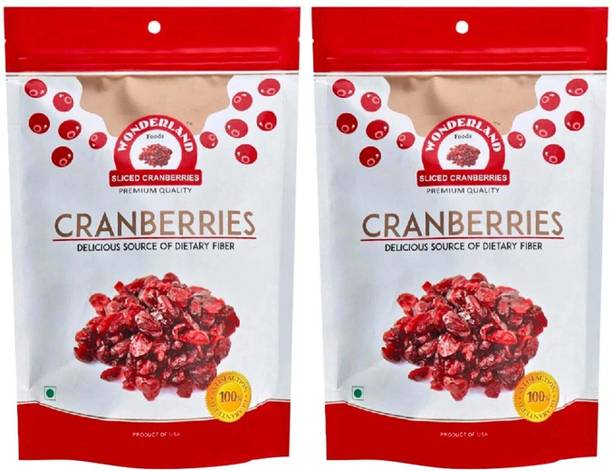 WONDERLAND Sliced Cranberries Dried Fruits Combo Pack of 2 (200g Each) Cranberries