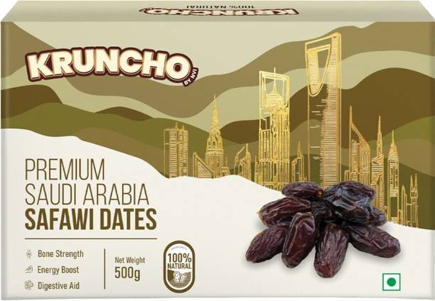 kruncho by nvi Premium Safawi Dates, 100% Natural Saudi Dates, for Immunity & Digestive Health| Dates