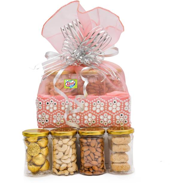 vt real nutri DRY FRUIT&NUT GIFT HAMPER /BASKET/ BOX /PACK 125*4 Cashews, Raisins