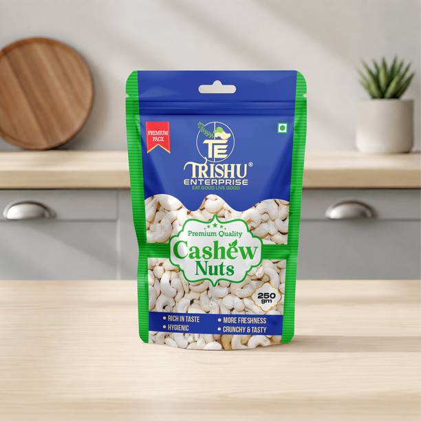 TRISHU Enterprise Premium W260 Cashew Nuts (Kaju)| Large Whole Cashews |High Protein Healthy Snack Cashews