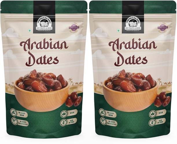 WONDERLAND Foods Premium Arabian Dates 1Kg | Soft And Chewy Texture Khajur | Khajoor Dates
