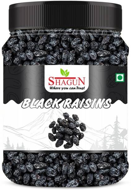 SHAGUN Black Raisins |Seedless Dry Grapes Kali Kishmish 1kg( Jar Pack ) Raisins Raisins