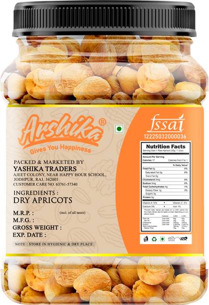 ARSHIKA - GIVES YOU HAPPINESS Dry Apricots | Naturally Dried Apricots | Soft, Sweet & Nutritious Dry Fruit Apricots