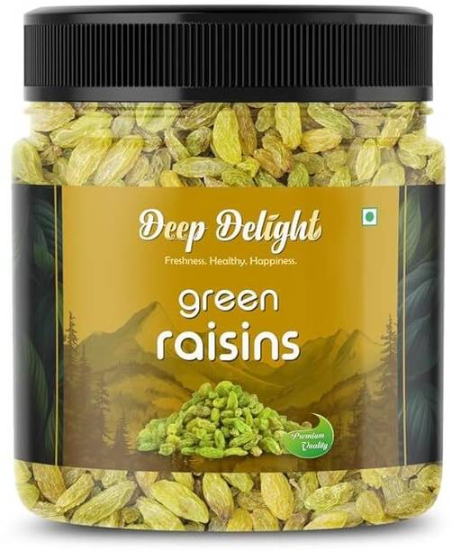 DEEP DELIGHT Green Raisins | Sweet & Juicy Kishmish | Natural Energy-Rich Dry Fruit Raisins