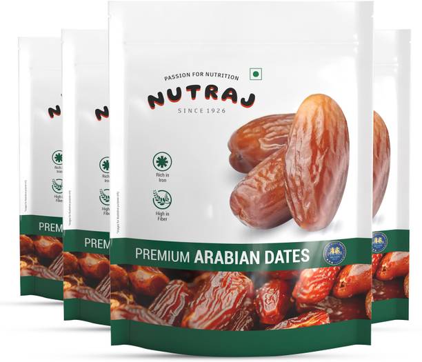 Nutraj Arabian Dates 2 Kg (500g X 4), Khajoor 2 Kg, Dry Fruits Dates