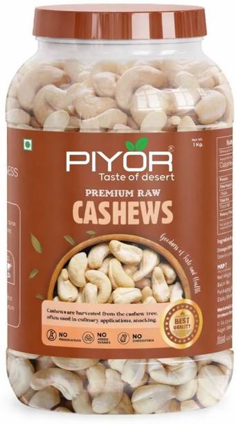 PIYOR Premium Whole W320 Raw Cashews Nuts | Super Nutritious Dry Fruits Kaju Cashews