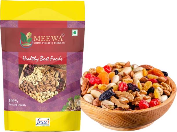 MEEWA 500g Mix Dry Fruit | Panchmeva | Premium Dry Fruits| Panch meva |NO SEEDS MIX Walnuts, Cashews, Raisins, Dry Dates, Almonds, Pistachios, Cranberries, Dates, Black Currant