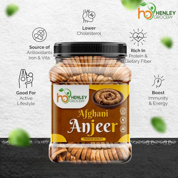 HENLEY Dried Natural Afghani Anjeer 1kg | Rich in Iron | Fibre & Vitamins Dry Figs Figs