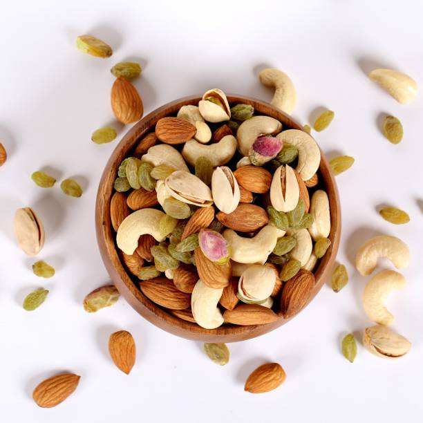 Get Fresh Mix Dry Fruit (Almond, Cashew, Black & Green Raisin, Figs, Apricot, Pista)-1kg Almonds, Cashews, Raisins, Figs, Apricots, Pistachios