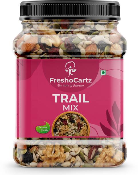 FreshoCartz Mix Dry Fruits with Seeds and Berries | Super Nutritious Trail Mix for Breakfast Cashews, Almonds, Apricots, Raisins, Walnuts, Pistachios