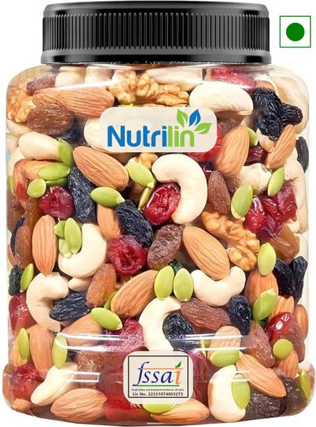 Nutrilin Mix Dry Fruits | Panchmeva | 500g | JAR | Almonds, Cashews, Raisins, Pistachios