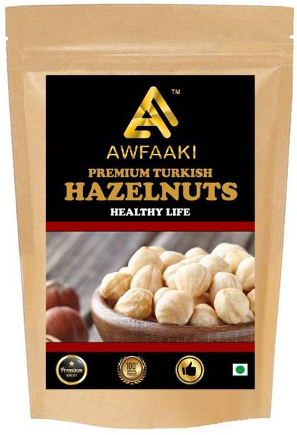 AWFAAKI HAZELNUTS TURKISH / PREMIUM UNSALTED WHOLE HAZELNUTS / RAW HAZEL NUT 100 GM Hazelnuts