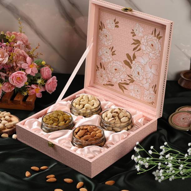 Sonature |Flower Genda | Dry Fruits Gift Pack, Festival Corporate Diwali Gift Hamper| Cashews, Almonds, Pistachios, Apricots