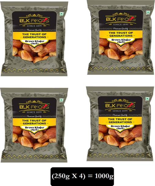 BLK FOODS Brown Dates 1kg | Khajoor | Aalu Khajur | Fibre Rich khayzur | Energy Booster Dates