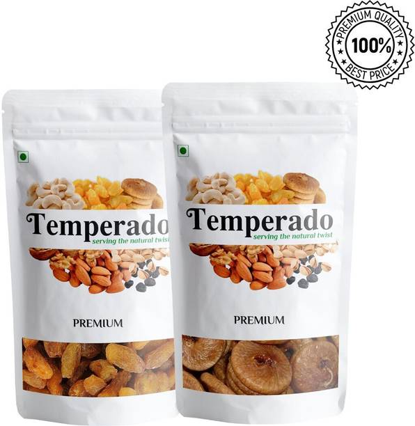 Temperado PREMIUM DRY FIGS (ANJEER) & MUNAKKA RAISINS (250GM EACH) Figs