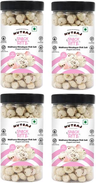 Nutraj Snackrite Himalayan Pink Salt Foxnut 280g (70g x 4), Foxnut Olive Oil, Roasted Fox Nut