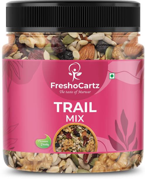 FreshoCartz Mix Dry Fruits with Seeds and Berries | Super Nutritious Trail Mix for Breakfast Cashews, Almonds, Apricots, Raisins, Walnuts, Pistachios