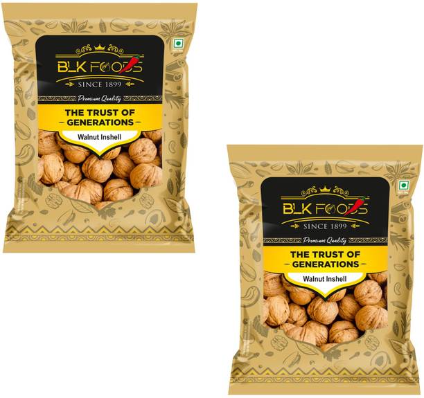 BLK FOODS Select Walnut Inshell | Sabut Akhrot |(400gX2) Walnuts