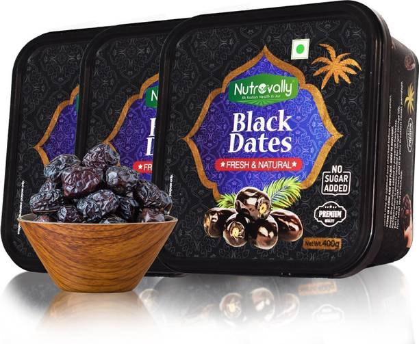 NutroVally Premium Black Dates | Strong Bones Support | Fresh, Natural & Antioxidants Dates