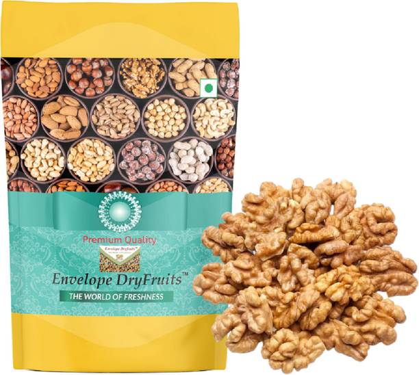 एन्वेलप ड्राईफ्रूट्स 1 KG वॉलनट करनेल्स बिग साइज़ अखरोट गिरी विदाउट शेल वैक्युम पैक्ड