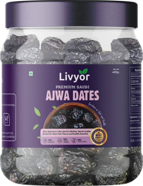 LIVYOR Saudi Ajwa | Khajoor | Khajur Dry Fruits Dry Dates
