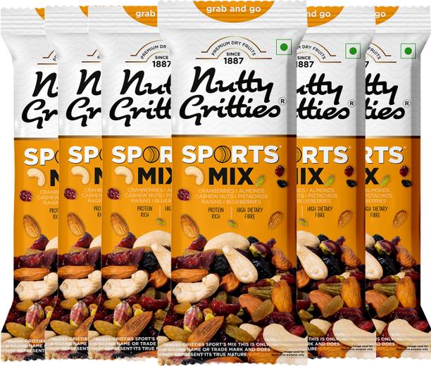 Nutty Gritties Grab and go Sports Mix - dryfruits Roasted Almonds, Cashews, Pistachios, Blueberry, Cranberries, Raisins
