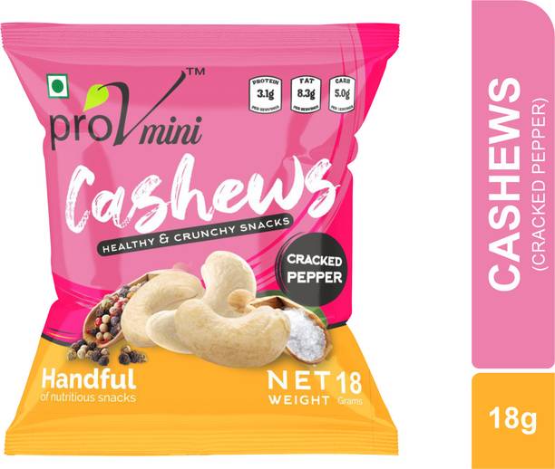 ProV Minis Cashew Cracked Pepper (Pack of 10 = 180gm Cashews