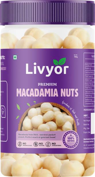 LIVYOR Australian Macadamia Nuts Kernels | Rich in Protein & Fiber | Dry Fruits Macadamia Nuts