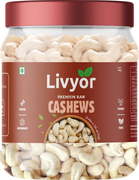LIVYOR Premium Whole W240 Raw Cashews Nuts | Super Nutritious Dry Fruits Kaju Cashews
