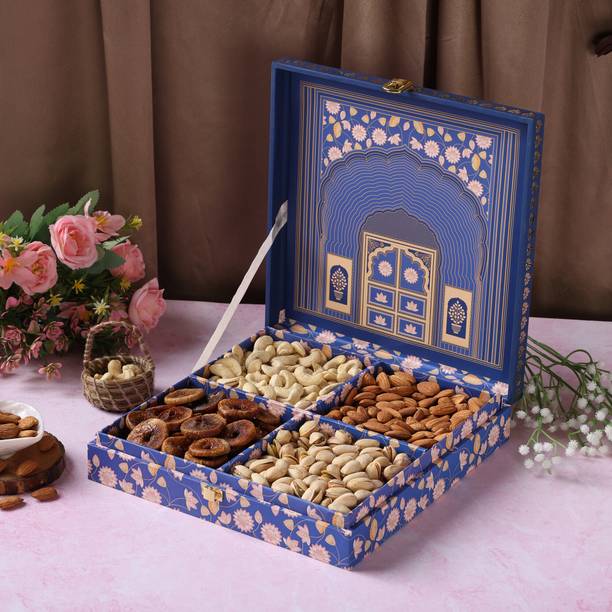 Riwaz Dry Fruit Gift Box for Wedding, Festivals Corporate Gifts Hamper Almonds, Cashews, Pistachios, Figs