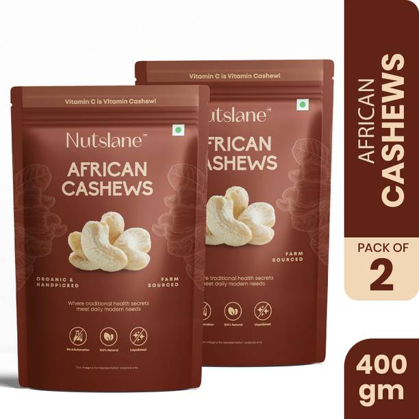 Nutslane Premium African Natural Cashews 400g, Kaju Badam, Dry Fruits, Healthy Snack Cashews