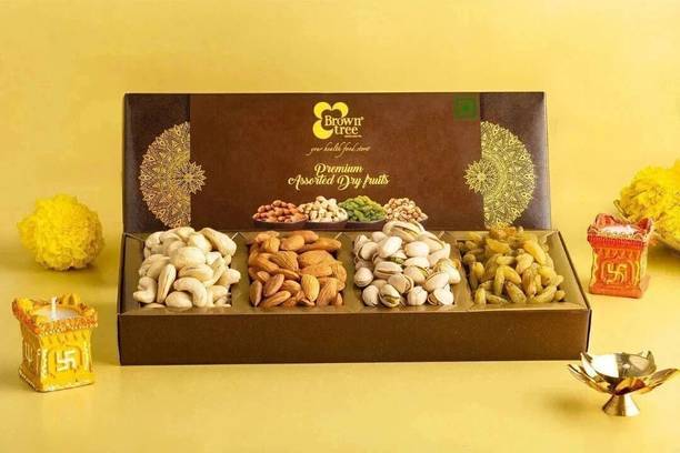 Brown tree Premium 4p- Dry Fruits & Nuts Diwali Gift box
